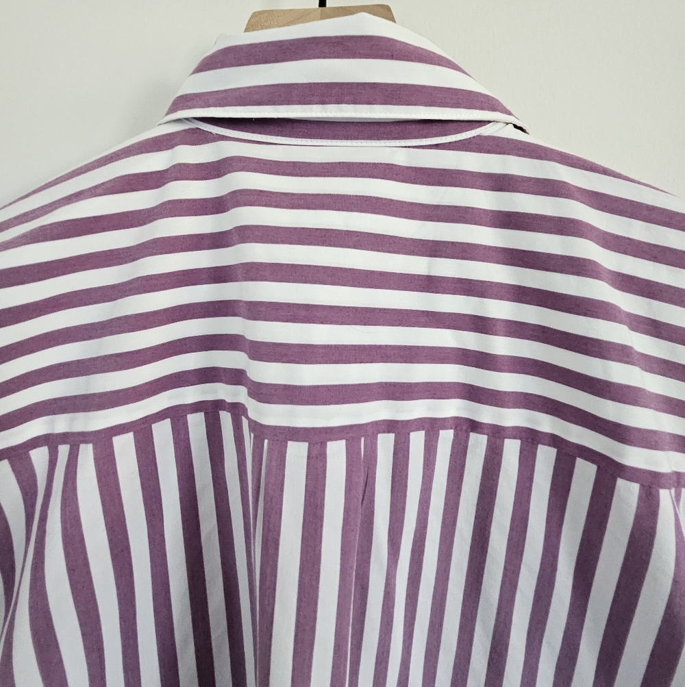 J.Jill Wearever Collection Striped Button Down Shirt Petite Medium Stretch - Picture 6 of 12